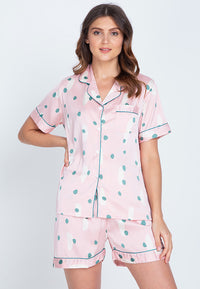 ELEANOR SILK SHORTSLEEVE SHORTS SET