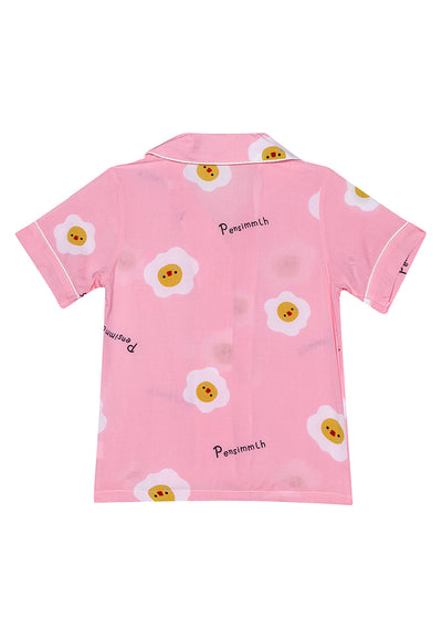 a pink short sleeve sleepwear for kids