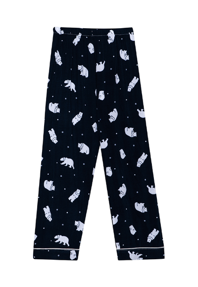 a dark blue with print pajama sleepwear for kids