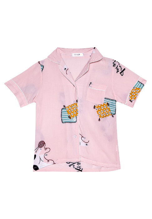 short sleeve sleepwear for kids with printed graphic