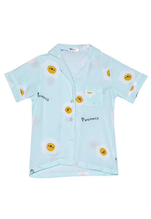 a blue short sleeve sleepwear for kids